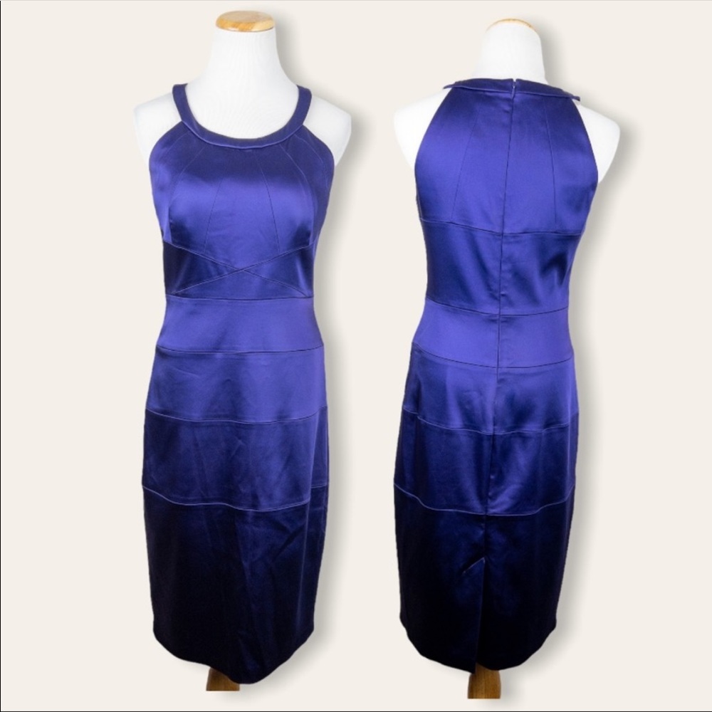 JAX sapphire blue satin cocktail dress